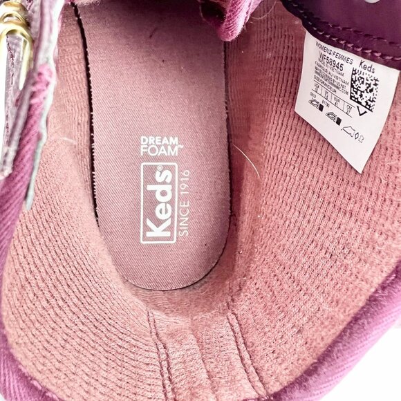 Keds Womens Maroon Sneakers Size 10 Durable Canvas Stripe Details High-Top - Picture 7 of 7